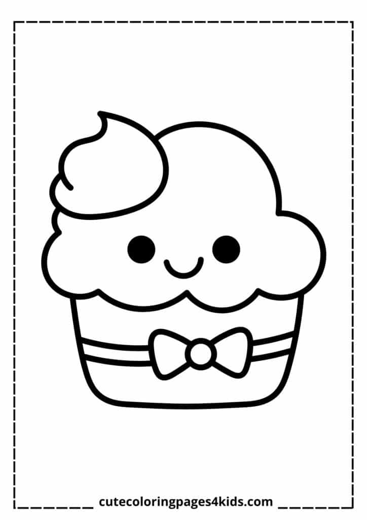 A beautifully decorated cupcake topped with a stylish bow, fluffy frosting, and charming details, making it a perfect sweet treat for special occasions.