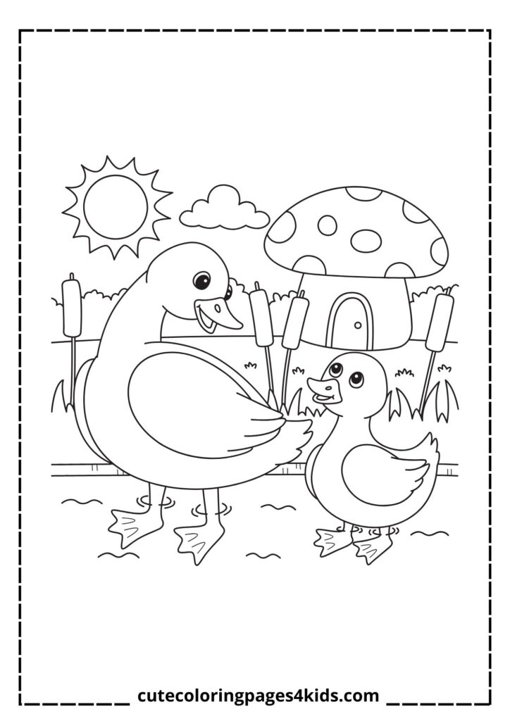 A curious duck waddling through a beautiful garden, surrounded by blooming flowers and lush green plants. The duck looks happy and relaxed as it enjoys the peaceful outdoor setting.