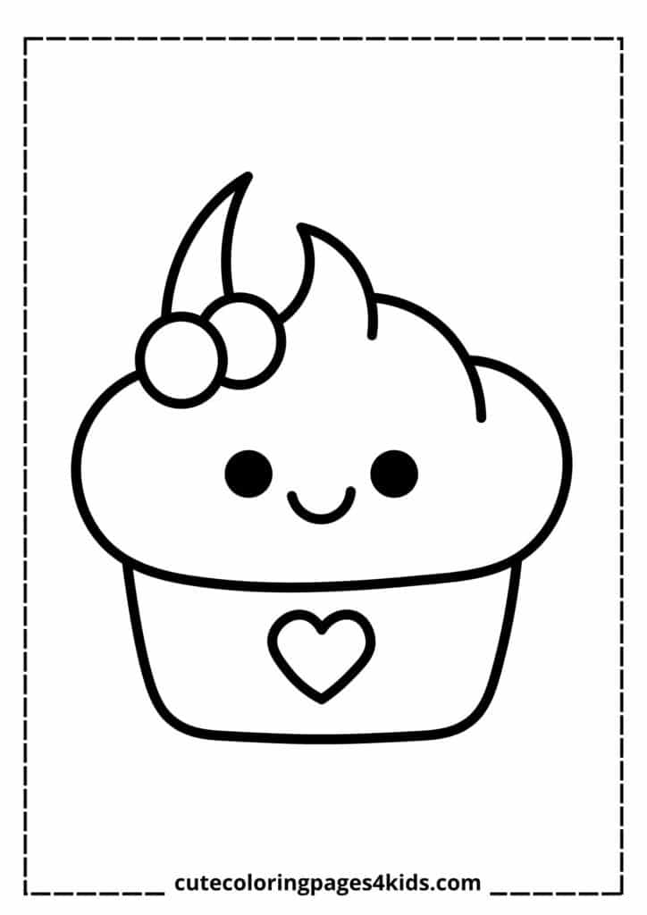 A beautifully decorated cupcake with a heart-shaped topping, swirled frosting, and a charming design that symbolizes love and sweetness.