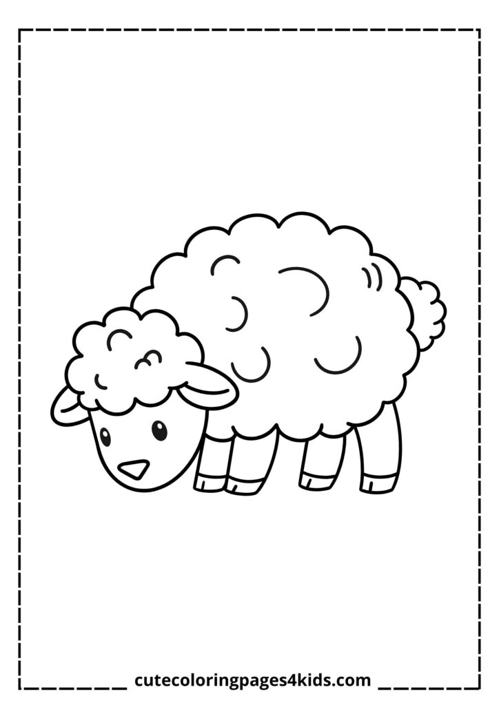 A tiny and fluffy sheep with soft, curly wool and big, bright eyes. The little sheep has an innocent and playful expression, making it look adorable and full of charm.