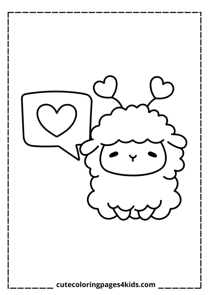 An adorable sheep with soft, curly wool and bright, loving eyes. Its sweet expression and gentle demeanor make it look full of warmth and kindness, symbolizing love and affection.